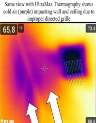 Thermographic image of the vent